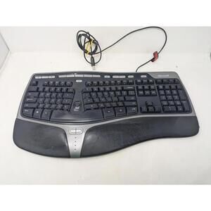 Microsoft Natural Ergonomic 4000 Wired 1048 Keyboard KU-0462 Tested Working